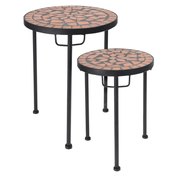 Přístavný stolek SKYLE mozaika/černá