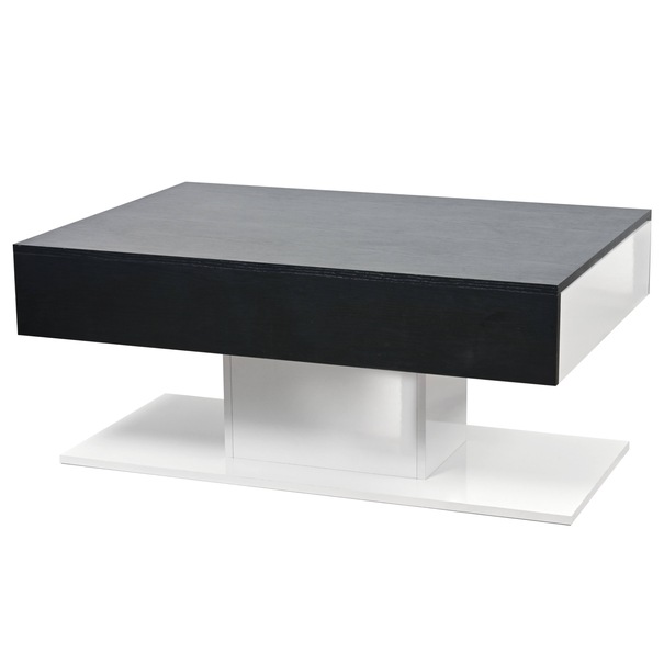 Konferenční stolek QUADRO dub černý/bílá