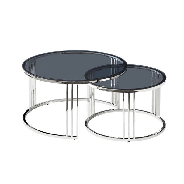 Konferenční stolek VAINNO stříbrná/kouřová
