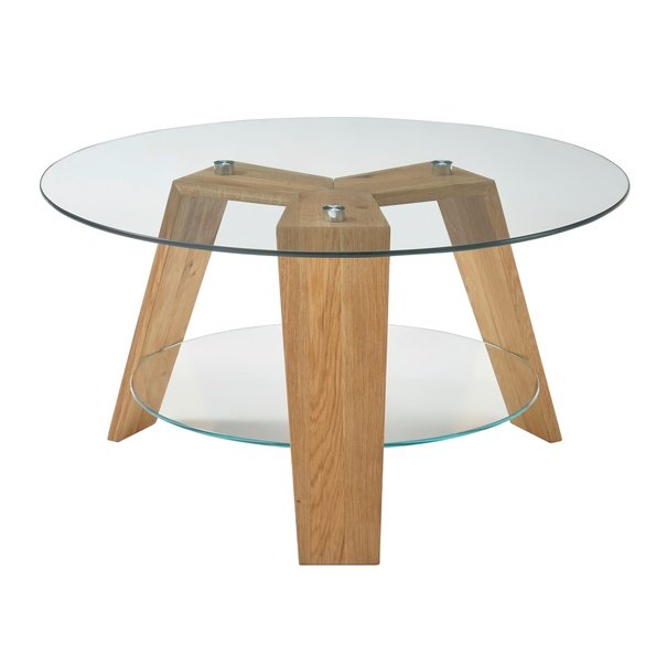 Konferenční stolek ZALIRA dub/sklo