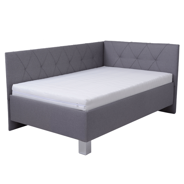 Rohová postel s matrací AFRODITE šedá