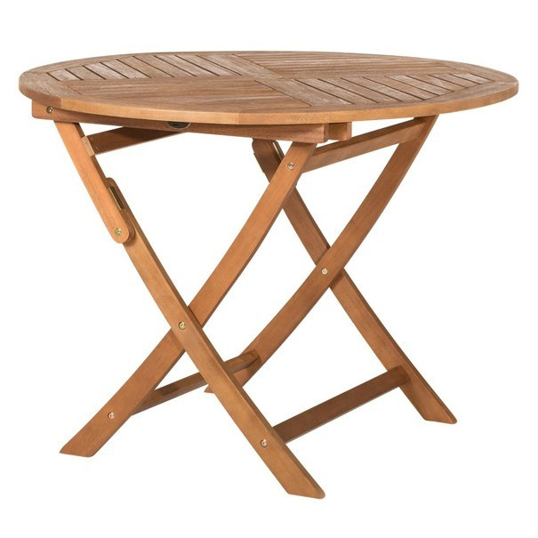 Kulatý skládací stolek HOLSTEIN eukalyptus